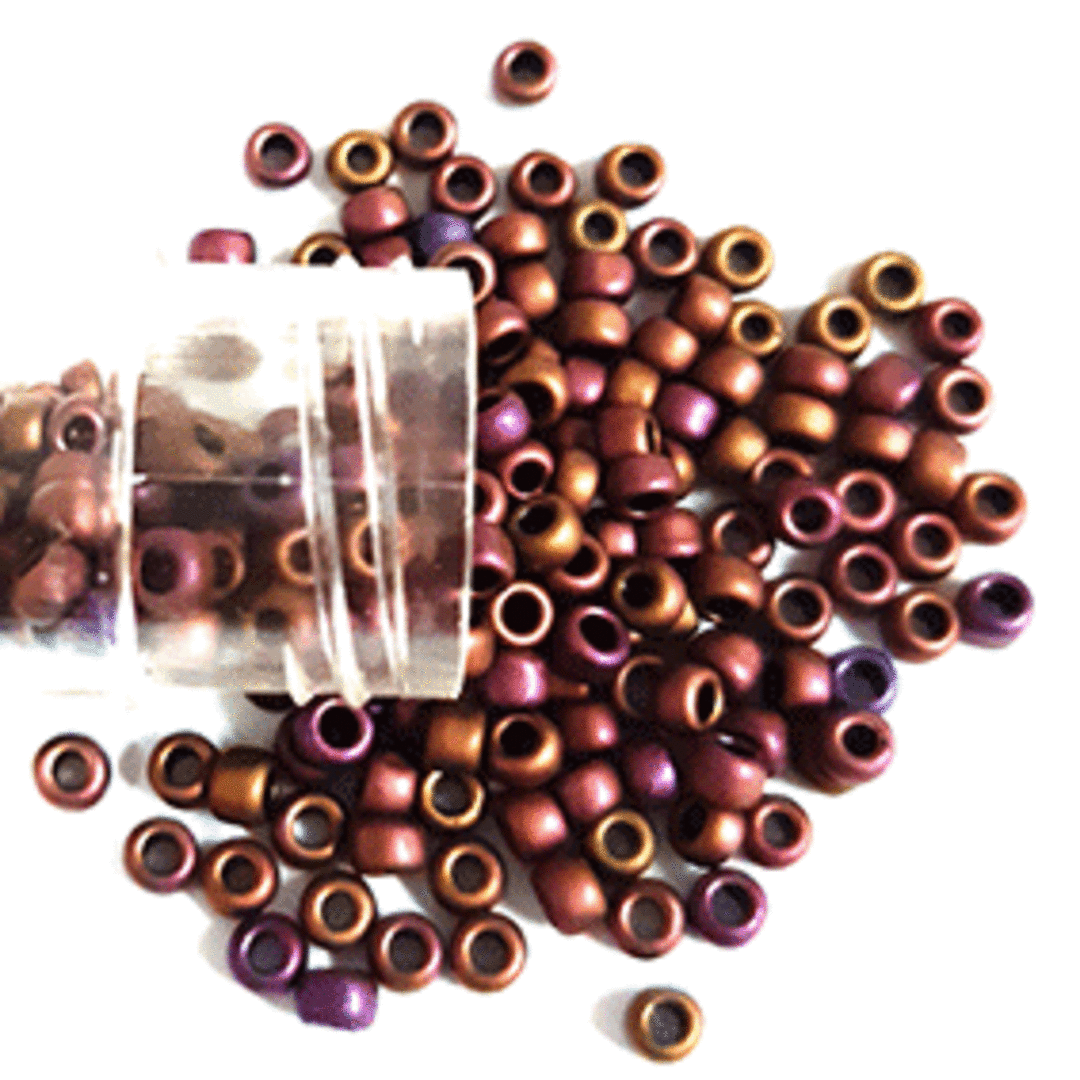 Toho size 8 round: F460A - Frosted Copper/Purple (7 grams) image 0
