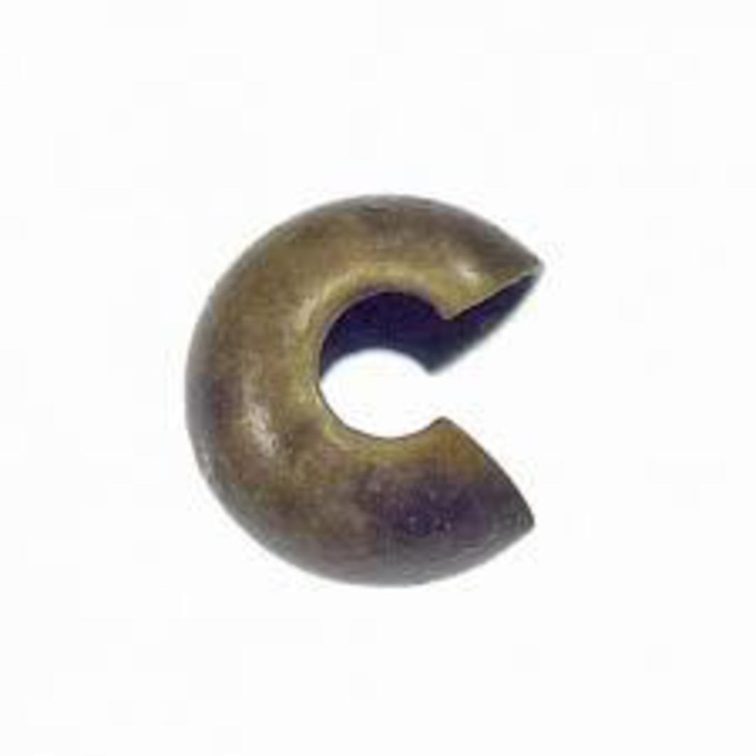 5mm Crimp Cover, plain: Antique brass image 0