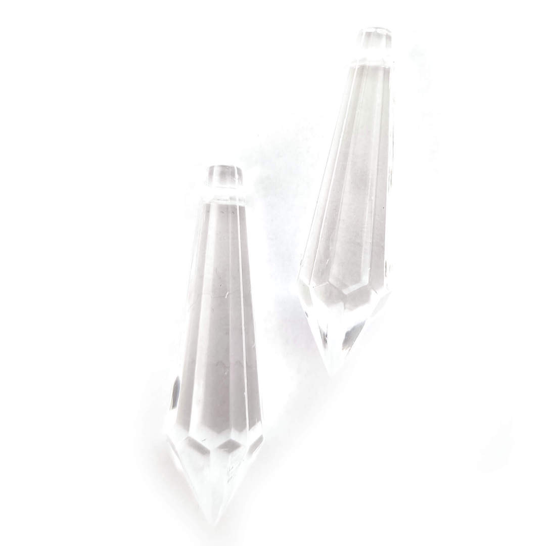 SECONDS (light scratching): Small Clear Acrylic Chandelier Piece, faceted drop 34x10mm image 0