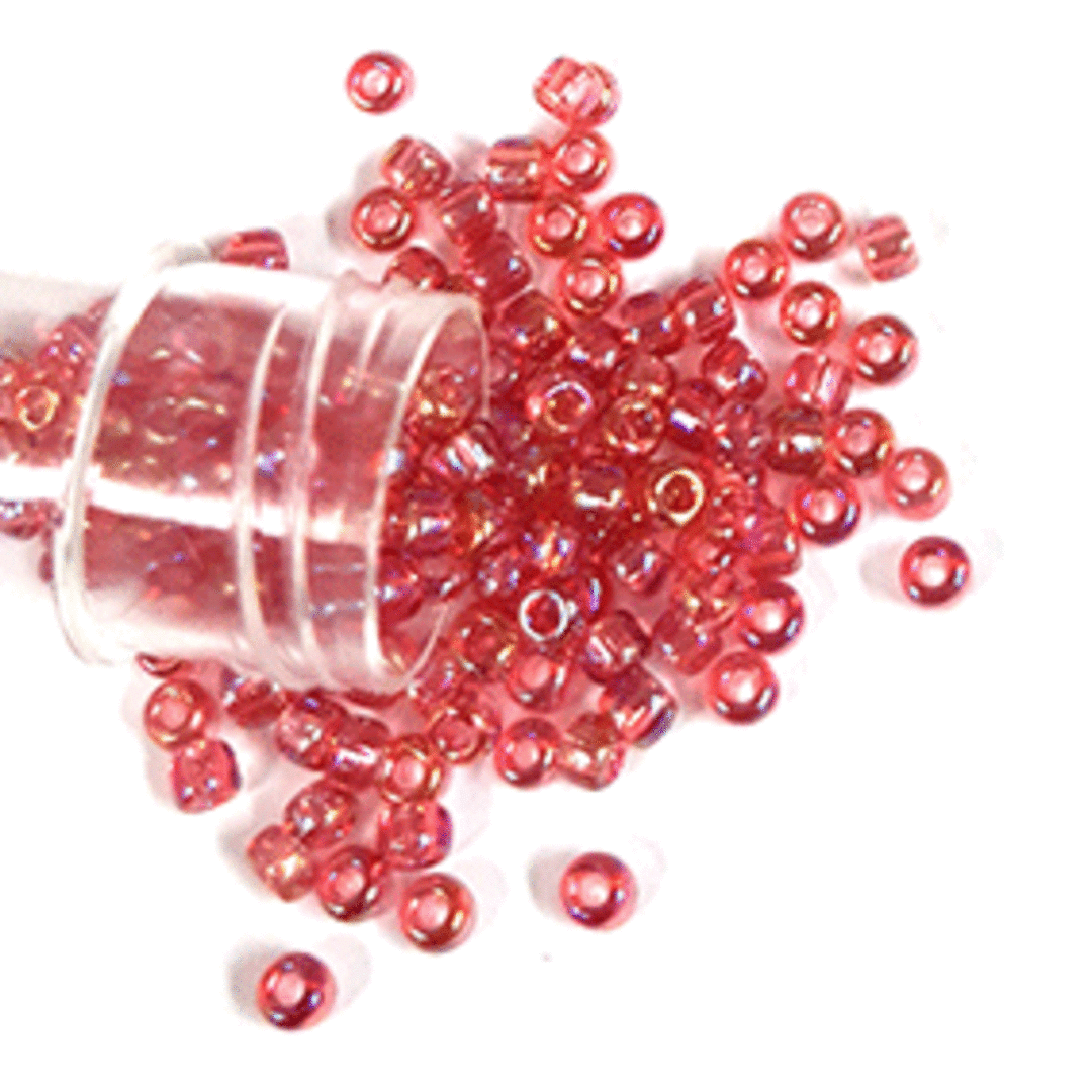 Matsuno size 8 round: 256E - Rose Pink AB, transparent (7 grams) image 0