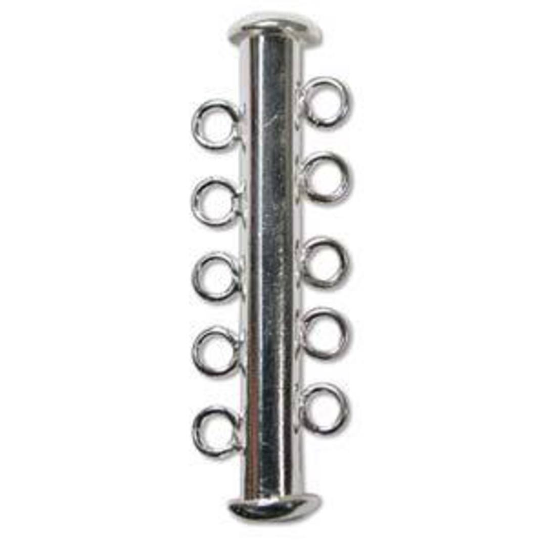 5 strand Spacer Clasp - bright silver image 0