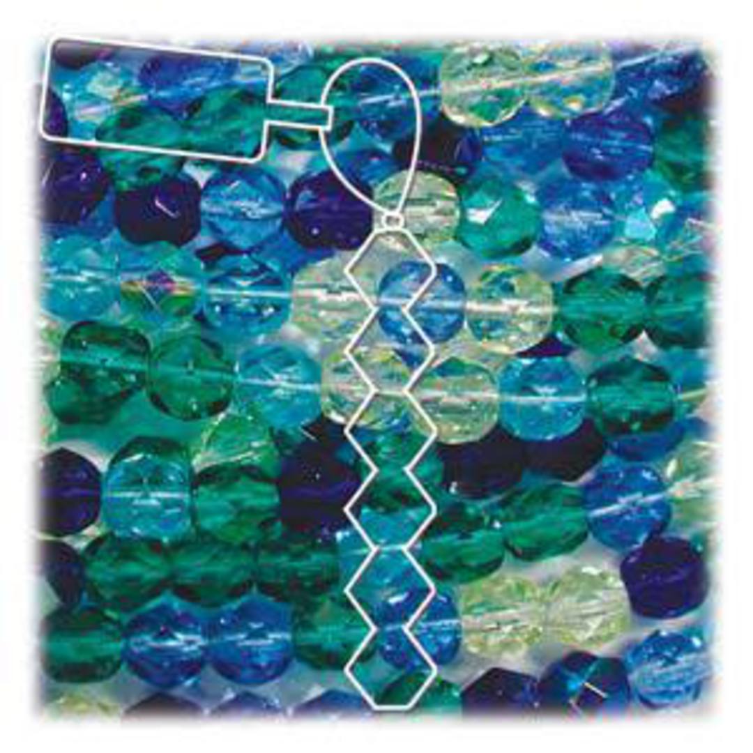 NEW! Czech Glass Facet Mix: 4mm, 1 strand (38 beads) - Lagoon image 0