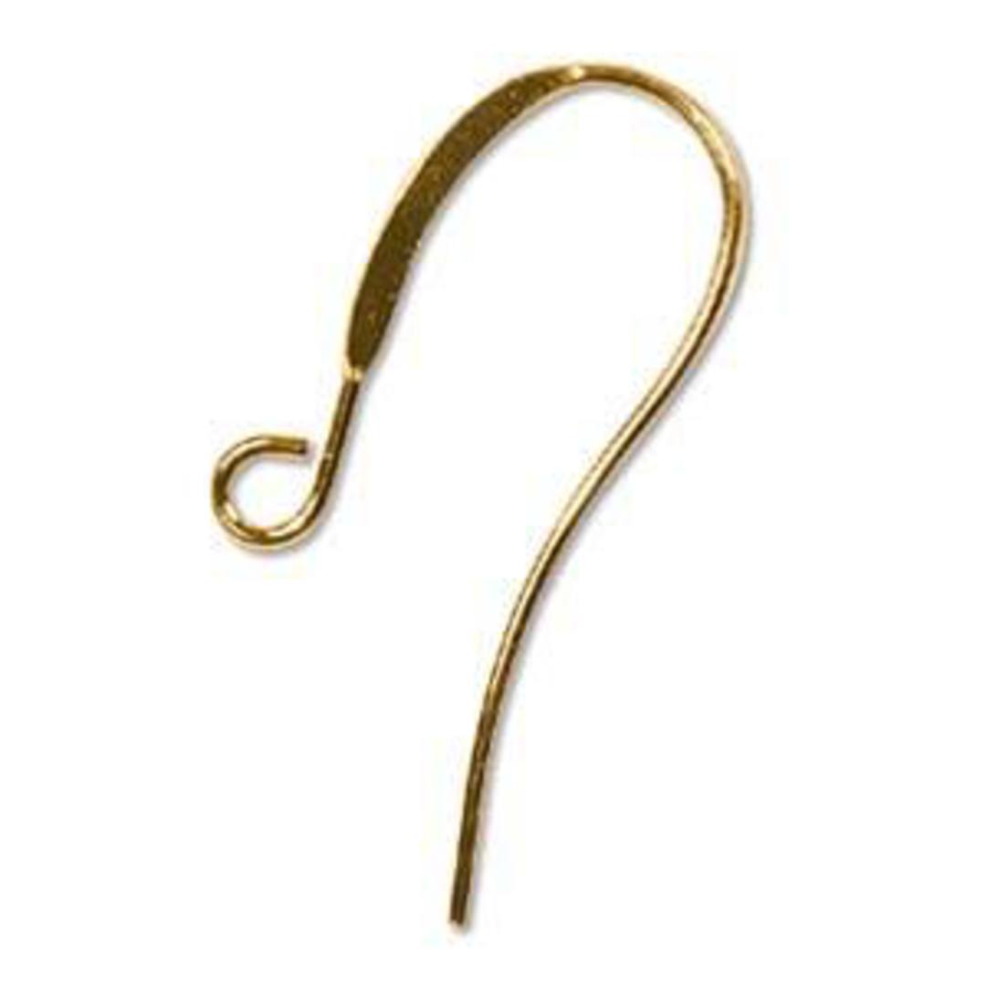 Flat earring hook (26mm) - gold (nickel free) image 0