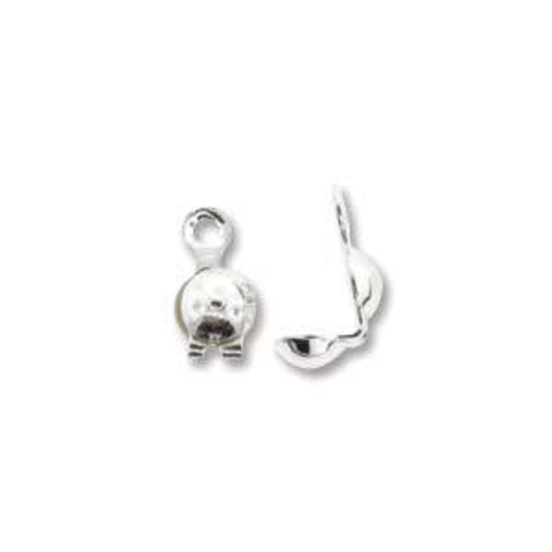 Sterling Silver Clam Shell (3.5mm, 1mm hole) image 1