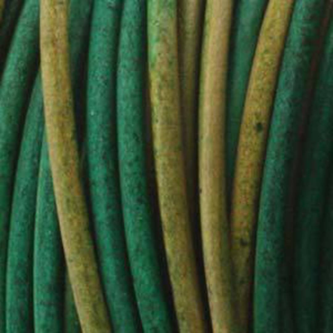 1mm leather cord: Varigated green/earth image 0