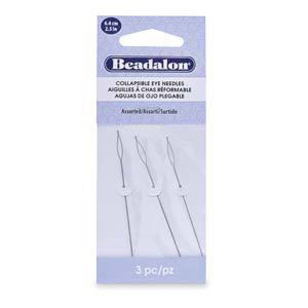 Beadalon Collapsible Eye Needle, 6.4cm long: assorted 3 pack (fine, med, thick) image 0