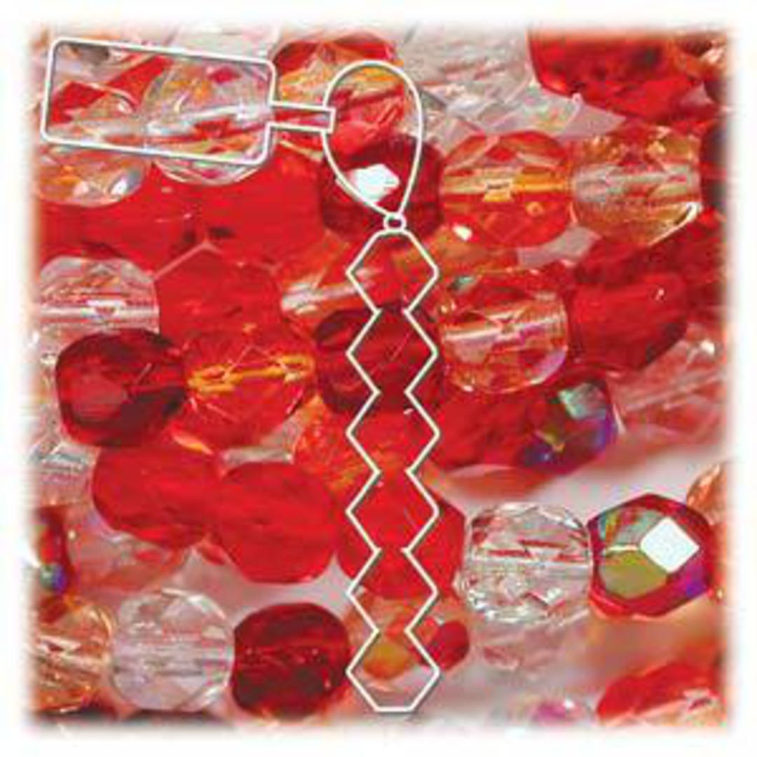 NEW! Czech Glass Facet Mix: 8mm, 1 strand (19 beads) - Strawberry Fields image 0