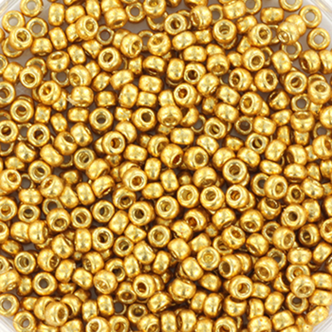 Miyuki size 6 round: 4202 - Duracoat Galv Gold (7 grams) image 0