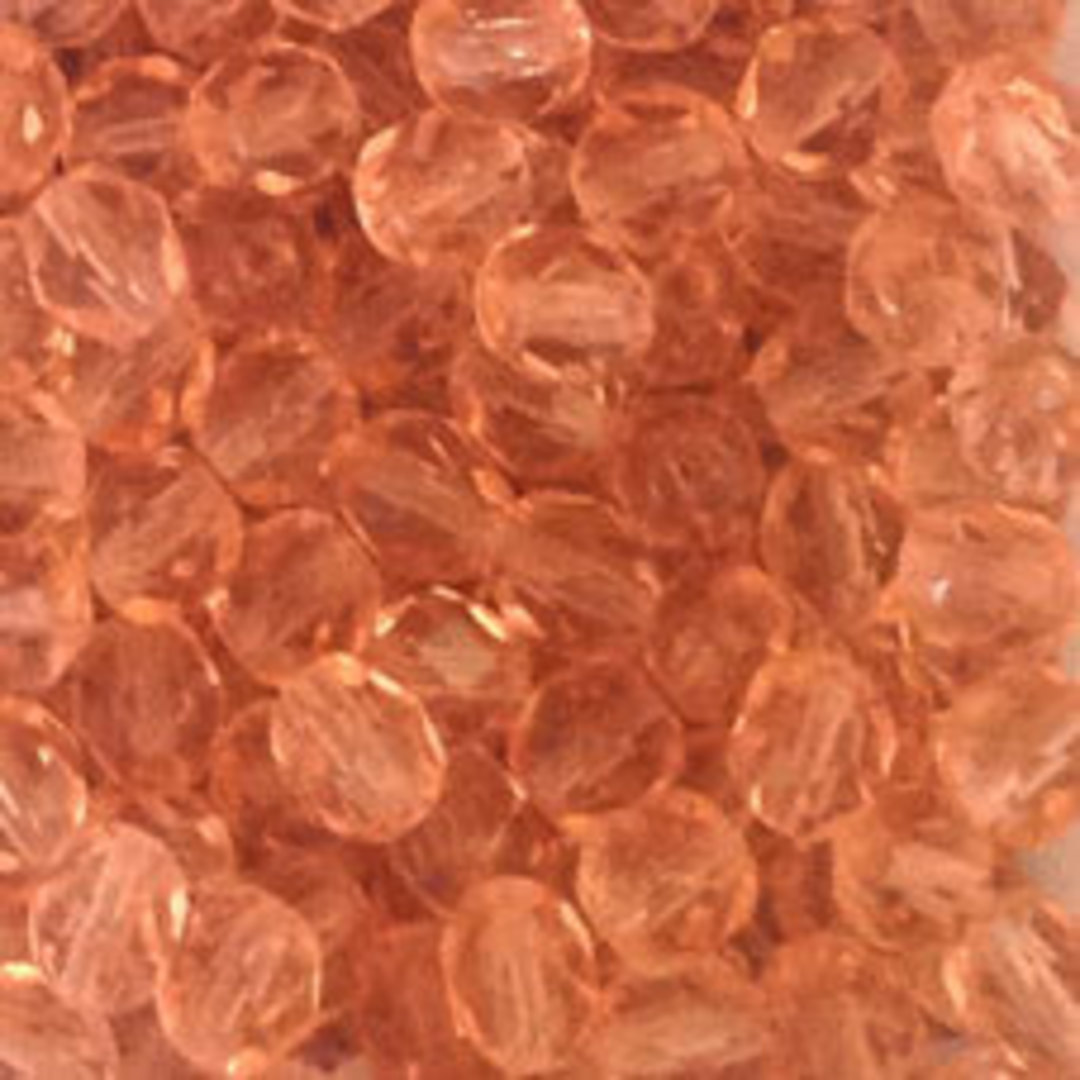 Czech Firepolished Facet: 6mm - Peachy Pink image 0