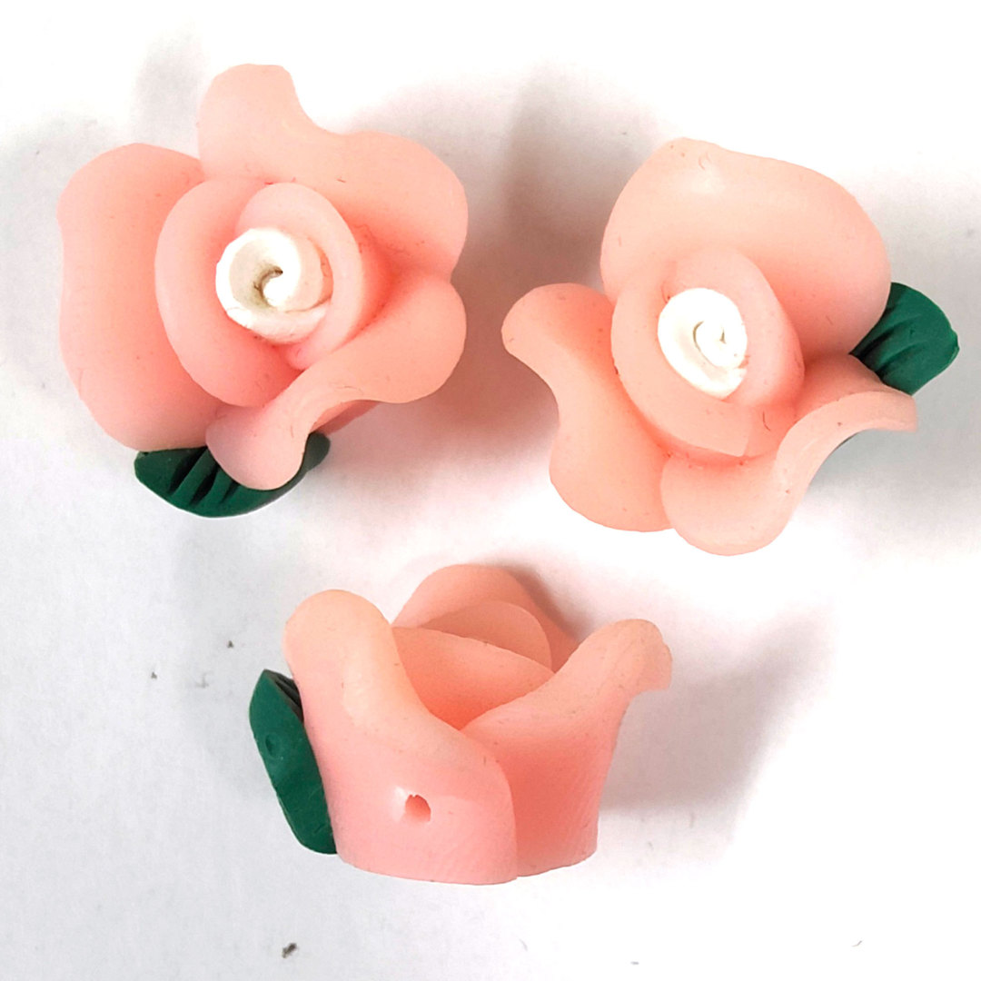 Fimo Flowerr, 14 x 18mm - Light Peachy Pink image 0