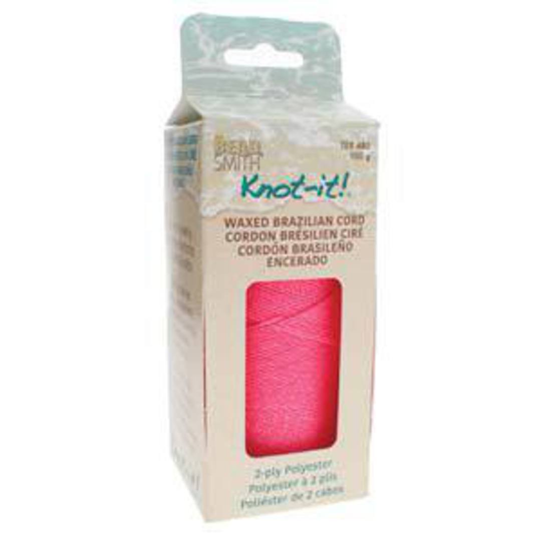 0.8mm Knot-It Brazilian Waxed Polyester Cord: Pink image 1