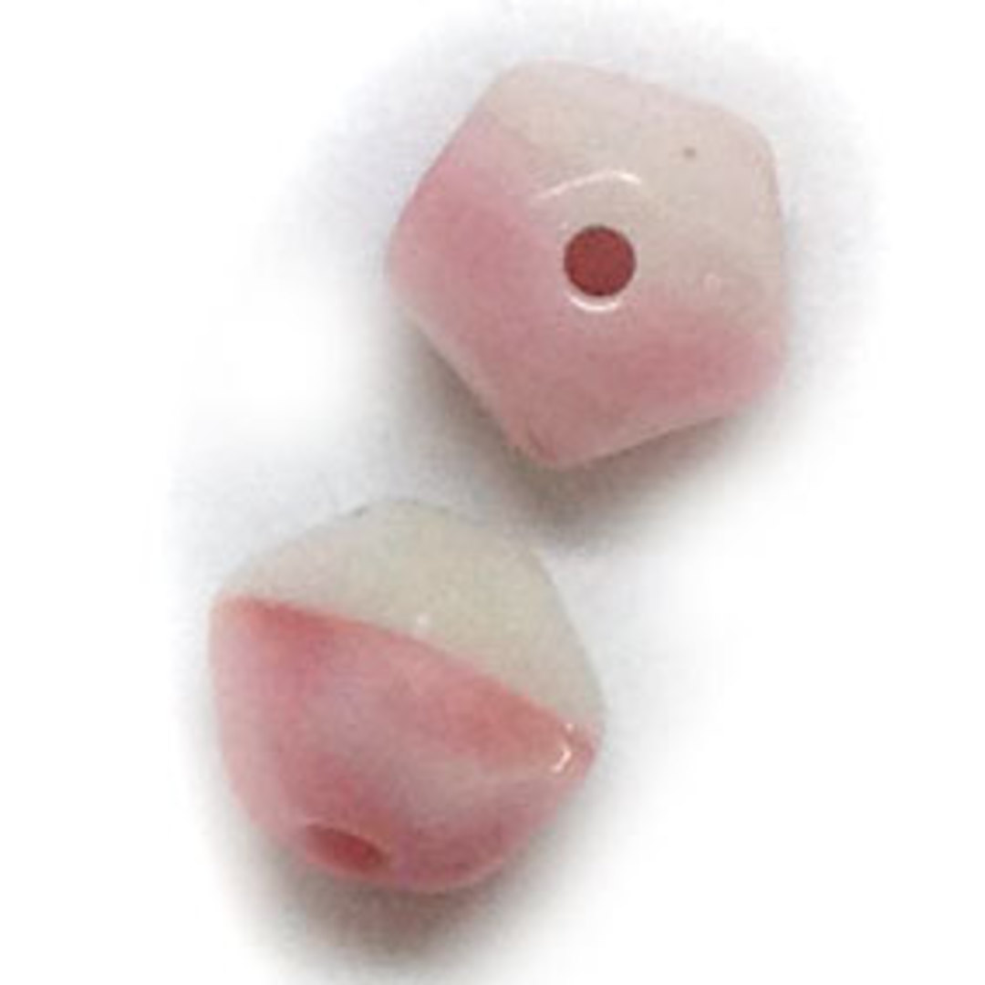 7mm facet - Pink/White opaque image 0