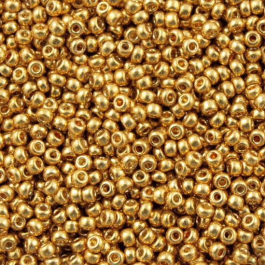 Miyuki size 8 round: 4202 - Duracoat Galv Gold (7 grams) image 0