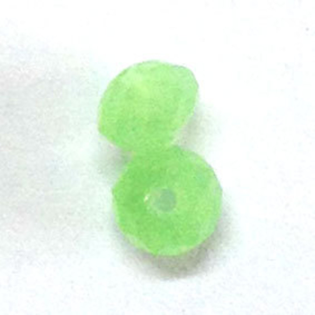 Chinese Facet, 6mm rhondelle - Milky Green image 0
