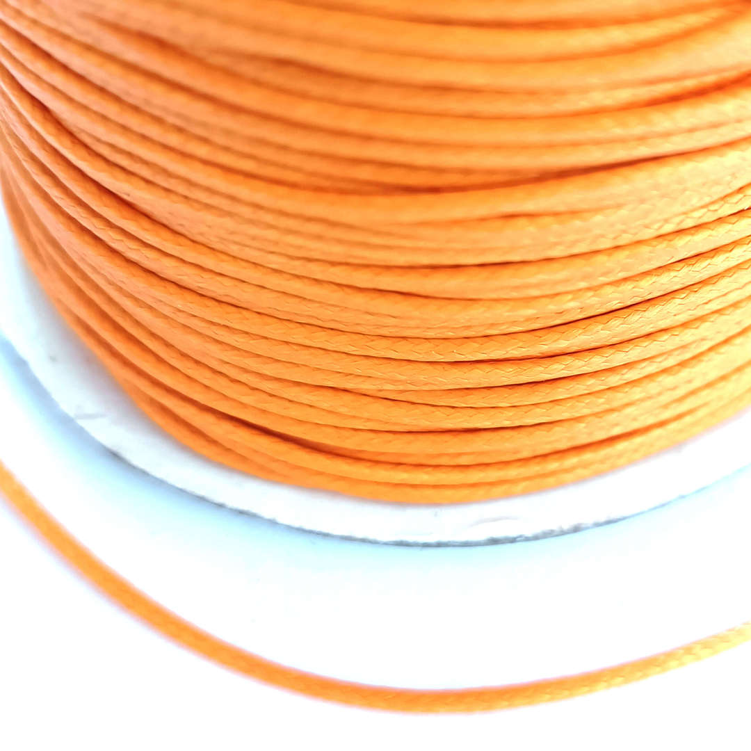 1mm round polished cotton cord - Golden yellow image 0