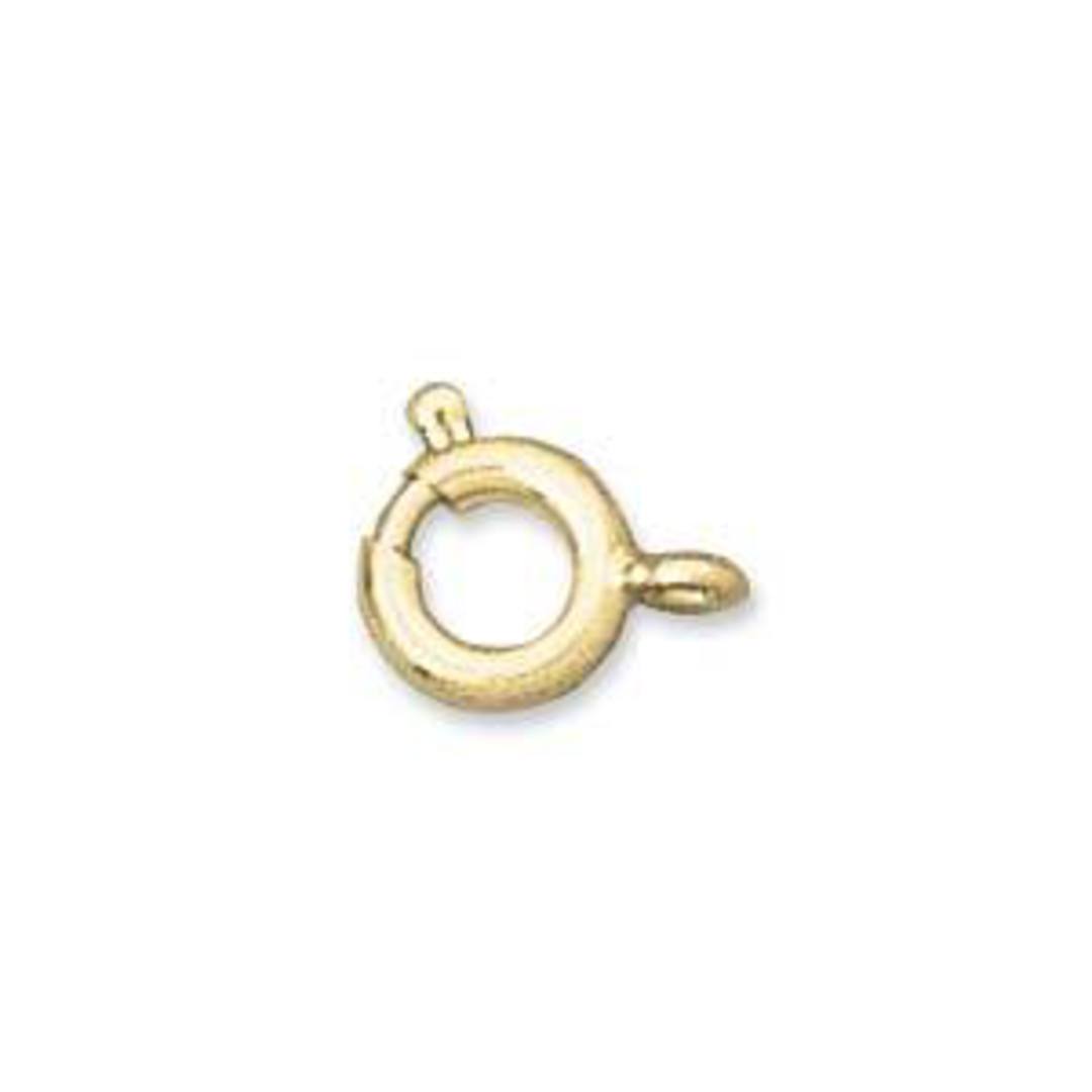 7mm Spring Ring Clasp - bright gold image 0