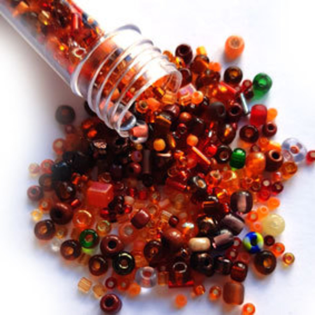 Seed Bead Mix, 15 gram - BURNT ORANGE image 0