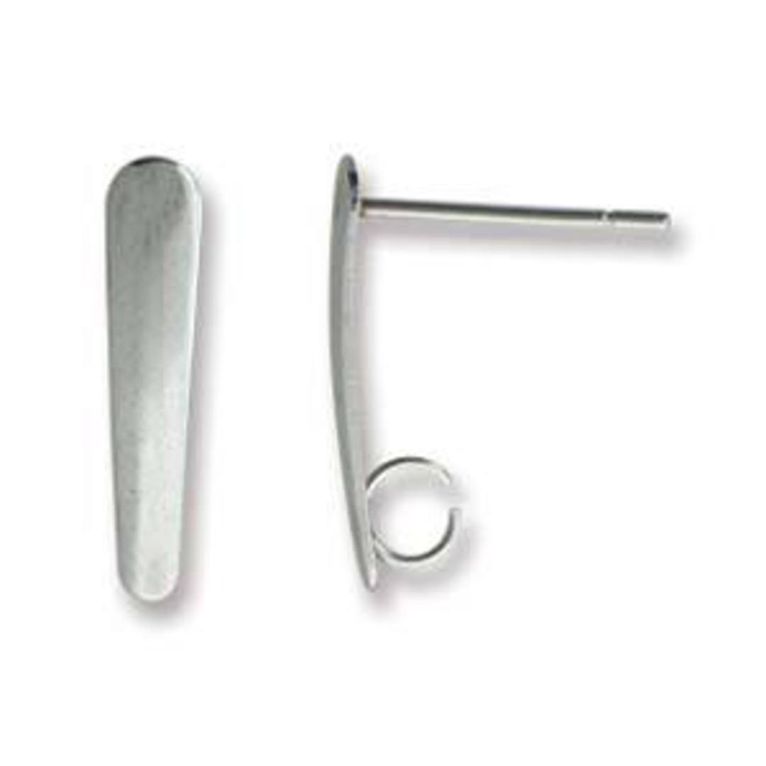 Dagger Stud Drop with loop, 15mm - Antique Silver image 0