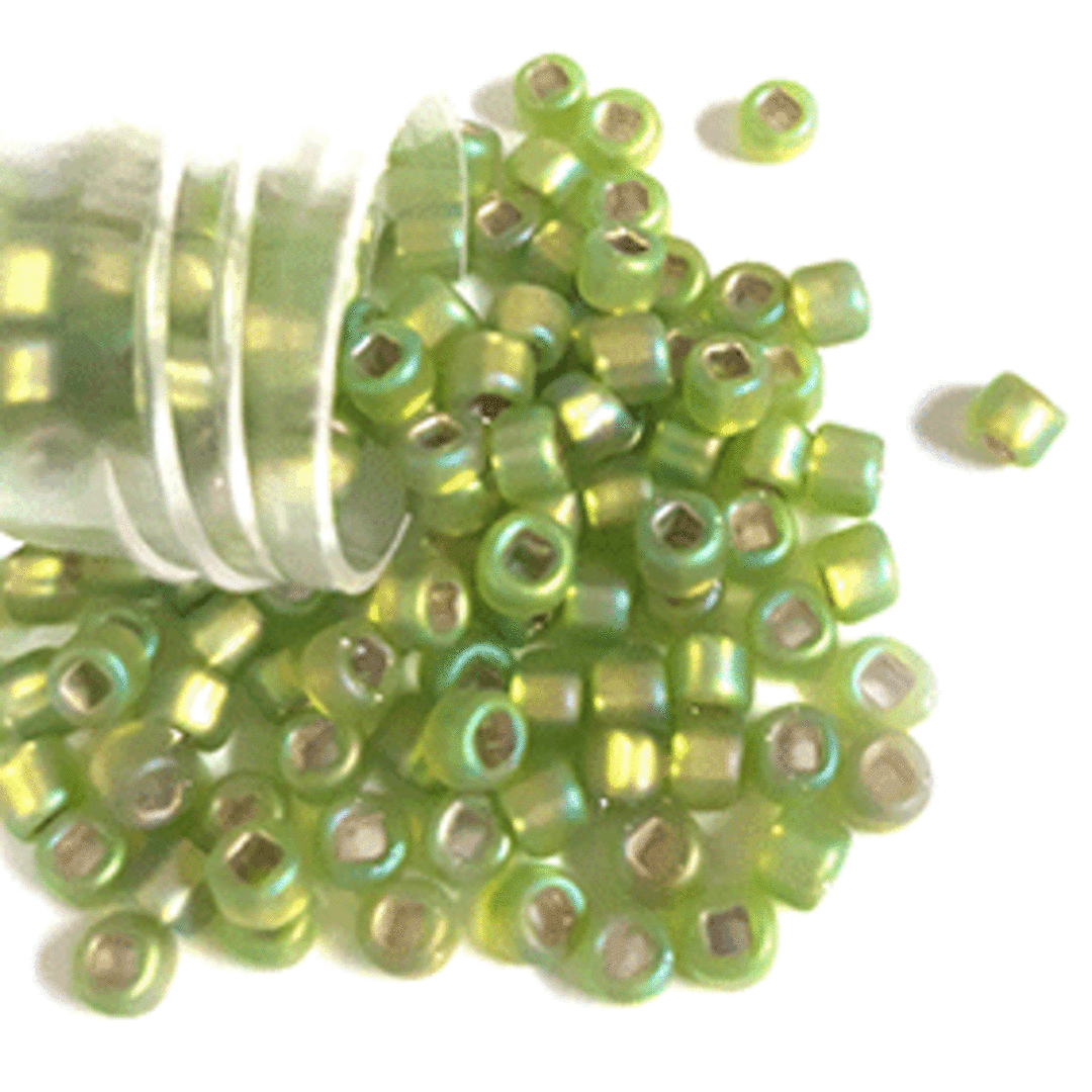 Matsuno size 8 round: F643A - Frosted  Lime Shimmer (7 grams) image 0