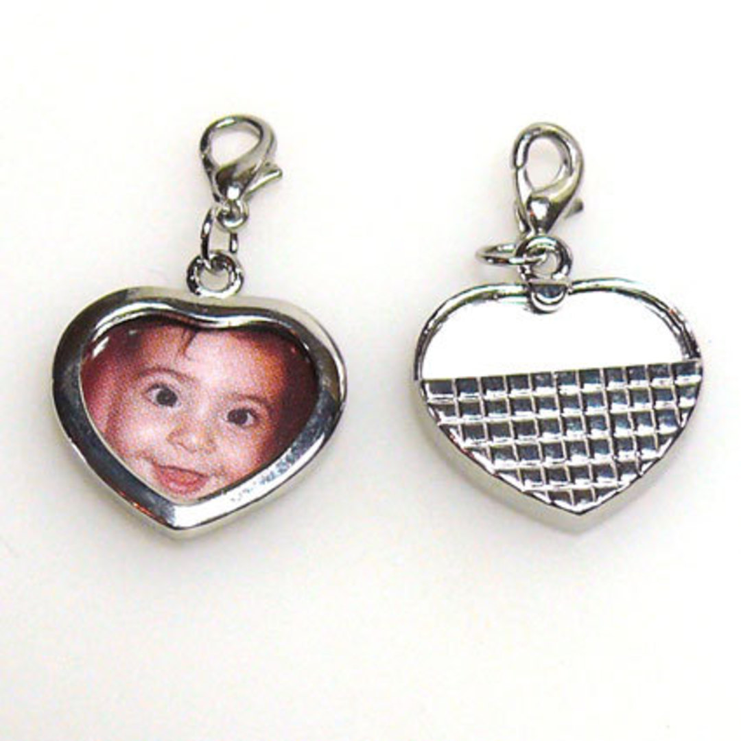 Photo Frame with attached parrot clasp, heart image 0