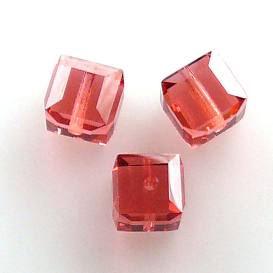 6mm Swarovski Crystal Cube, Padparascha image 0