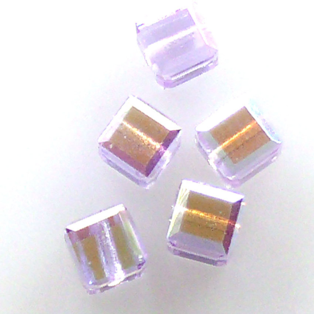 4mm Swarovski Crystal Cube, Violet AB image 0