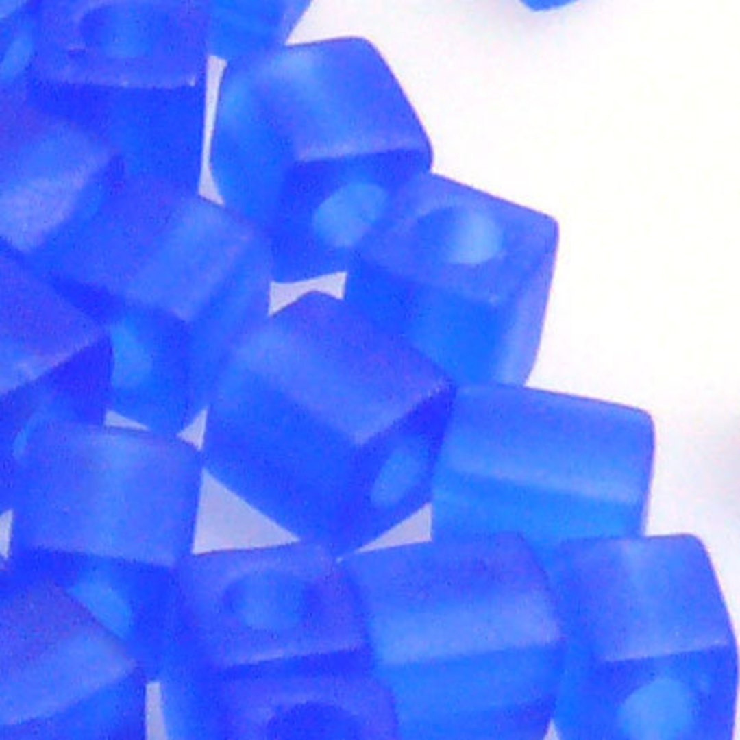 4mm Miyuki Square: 150F - Sapphire, frosted image 0