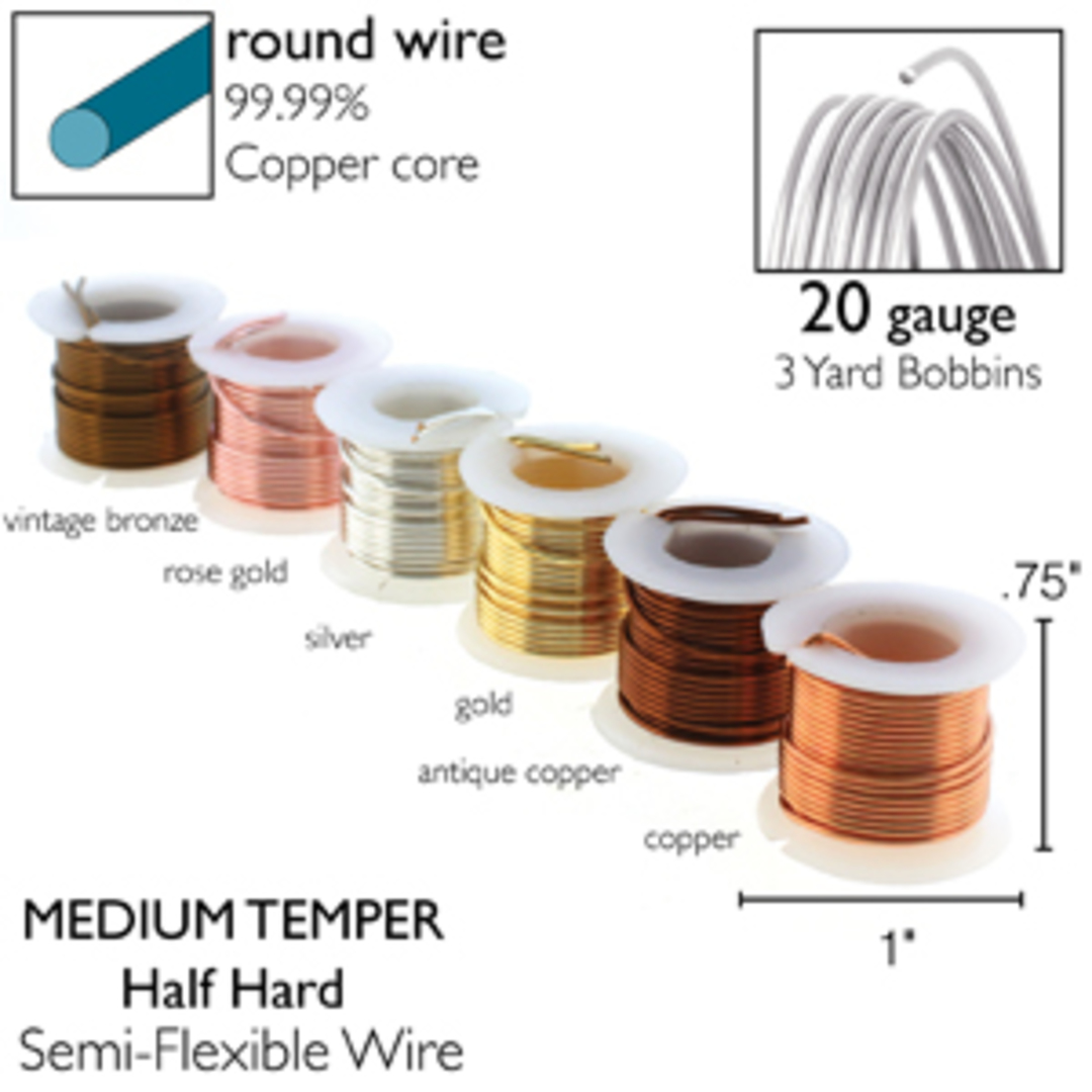 Beadsmith Craft Wire 20 gauge: 6 x mini spools - assorted colours image 1