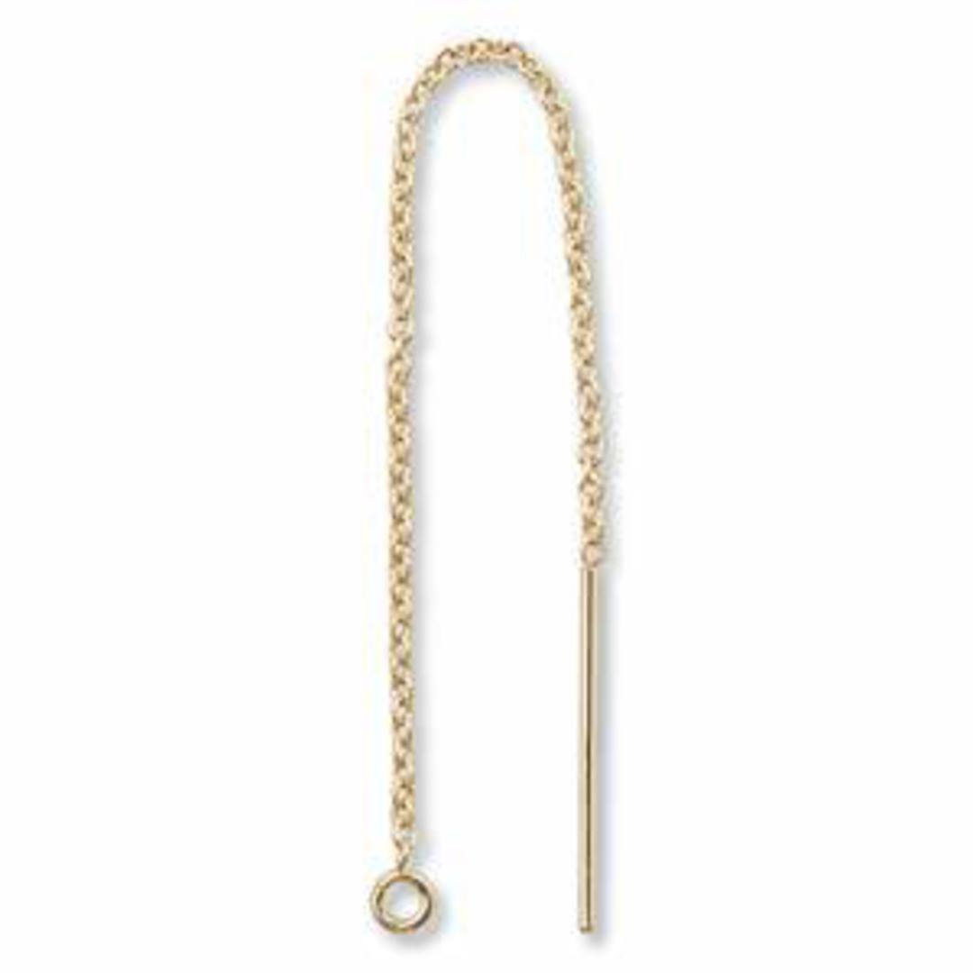Goldfill: U-threader earring with cable chain - 1 pair image 0