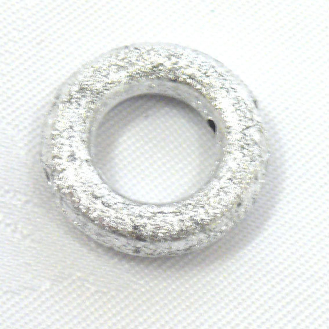 Acrylic Donut Style Piece, fat silver round image 0