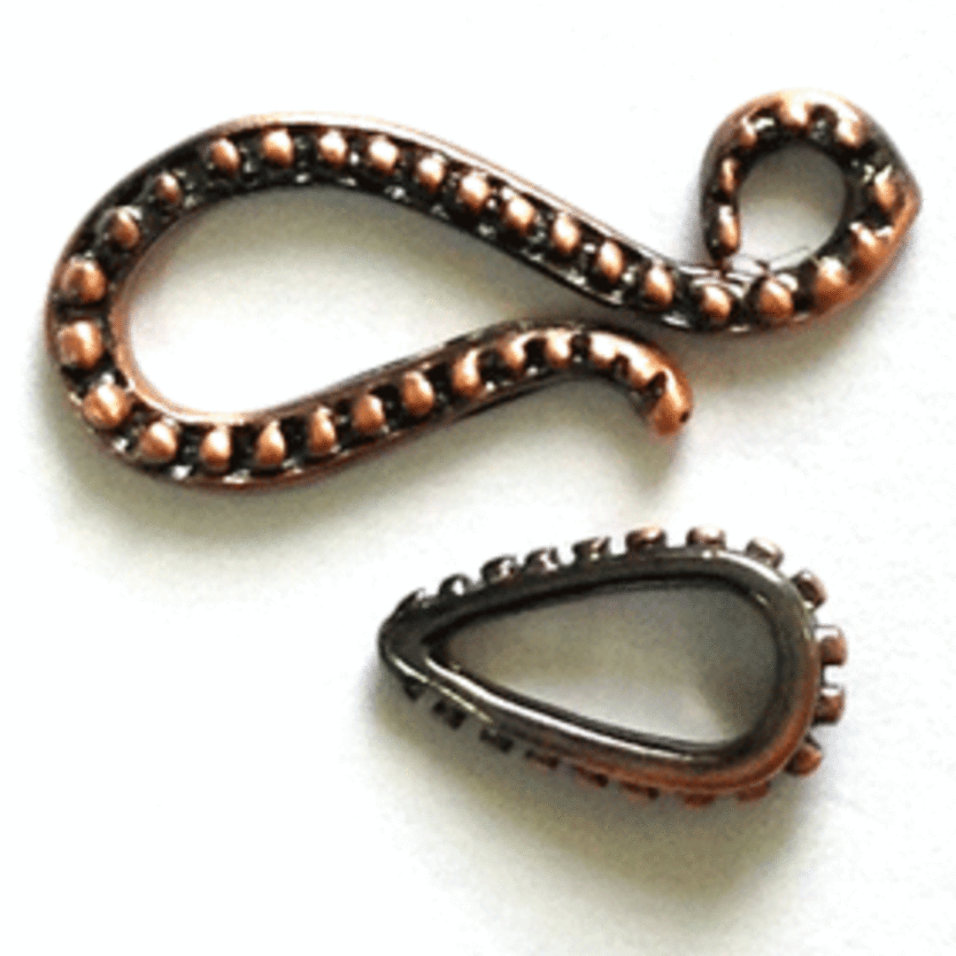Hook and Eye Clasp 3: Copper colour, dot pattern image 0