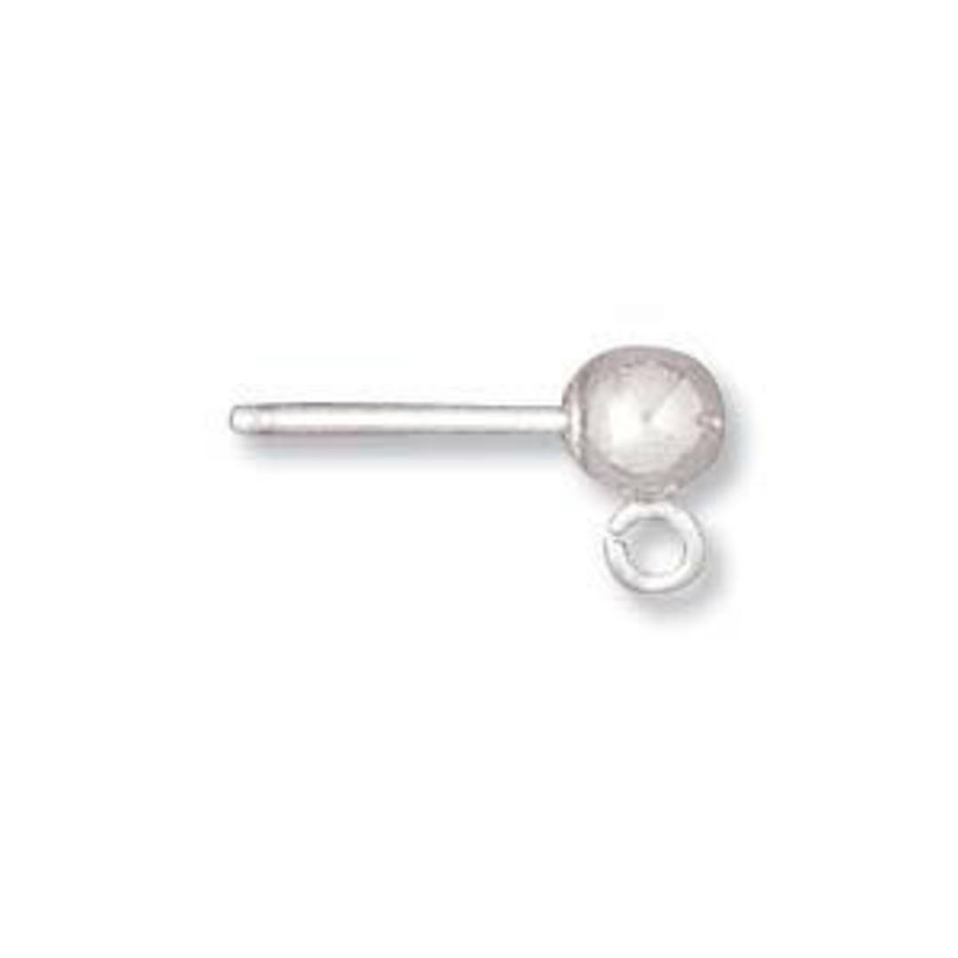 Sterling Stud Drop - medium 4mm ball with butterfly backs image 0