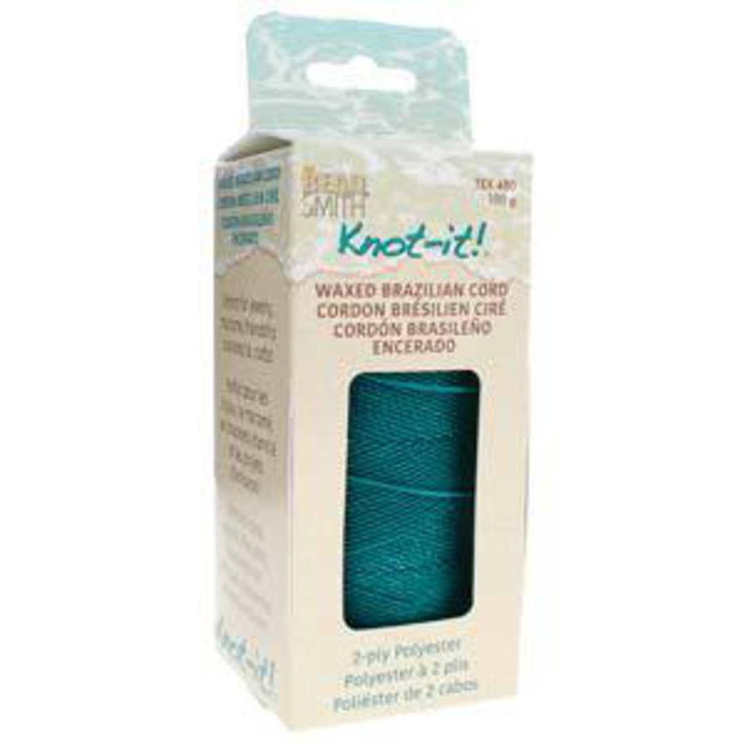 0.8mm Knot-It Brazilian Waxed Polyester Cord: Sea Green image 1