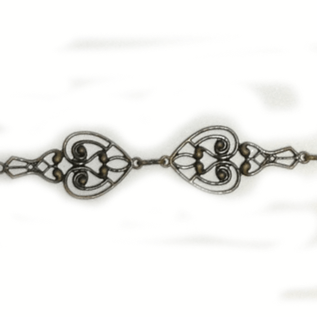 Decorative Filigree Chain, figure 8 links, Brass image 0