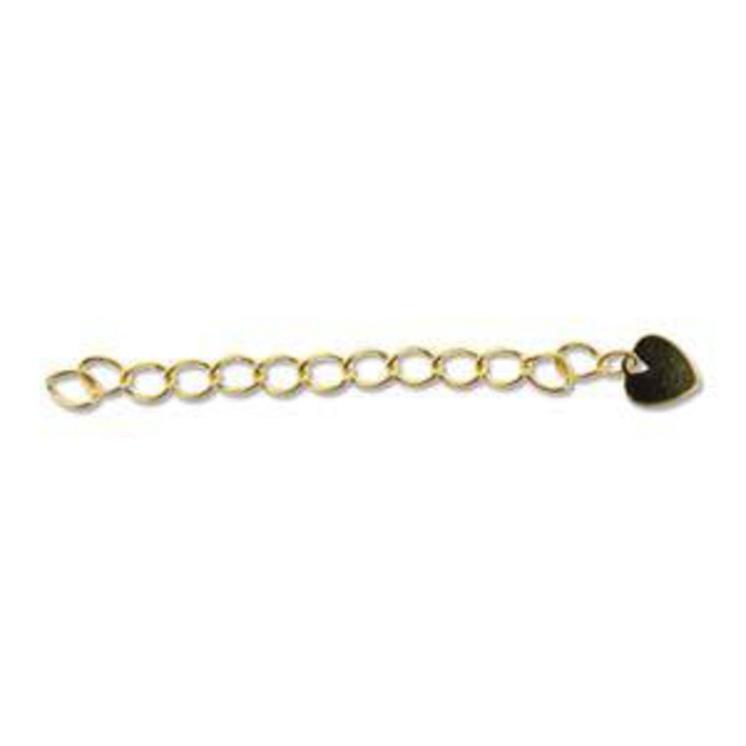 NEW! Extender Chain, 5cm: Gold with flat heart dangle image 0