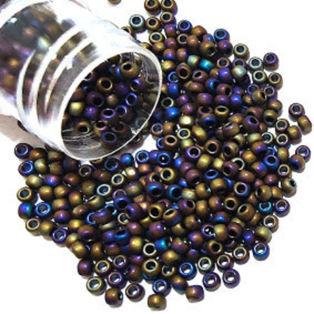 Toho size 11 round: F455A - Frosted Purple/Brown Iris (7 grams) image 0