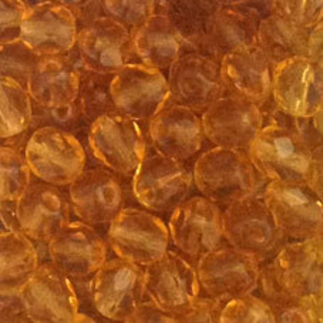 Czech Firepolished Facet: 6mm - Amber image 0