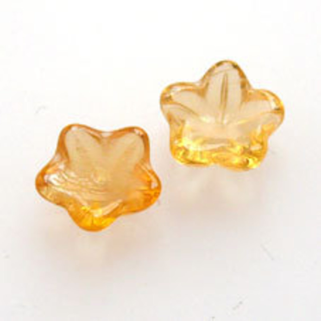 Cupped Flower, 10mm -  Lighter Amber image 0