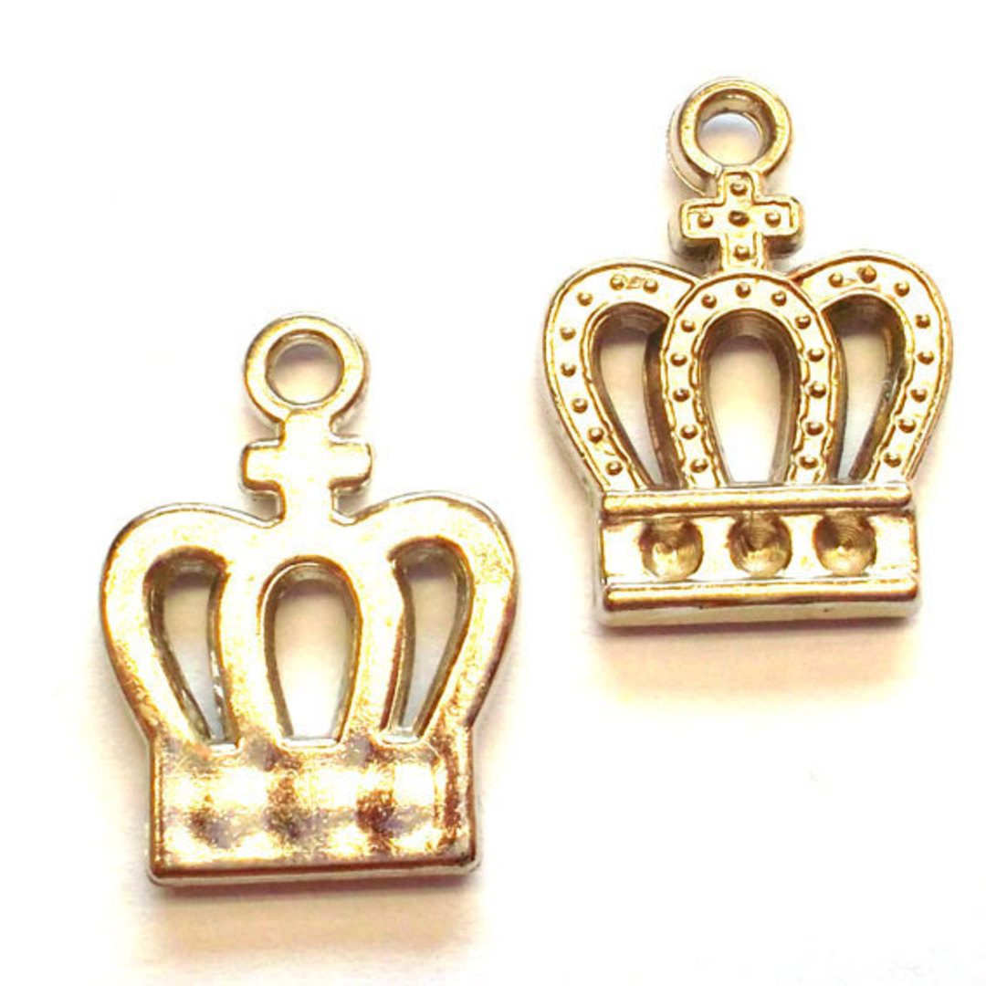 Acrylic Charm: Crown - silver image 0