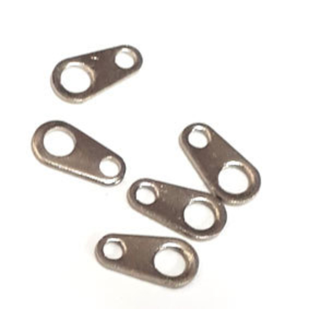 Baby Tab Clasp End: Antique Silver, drop shape. image 0