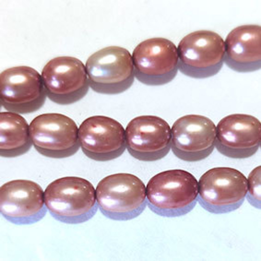 40cm Freshwater Pearl Strand: 10mm x 6mm - Vintage multi image 0