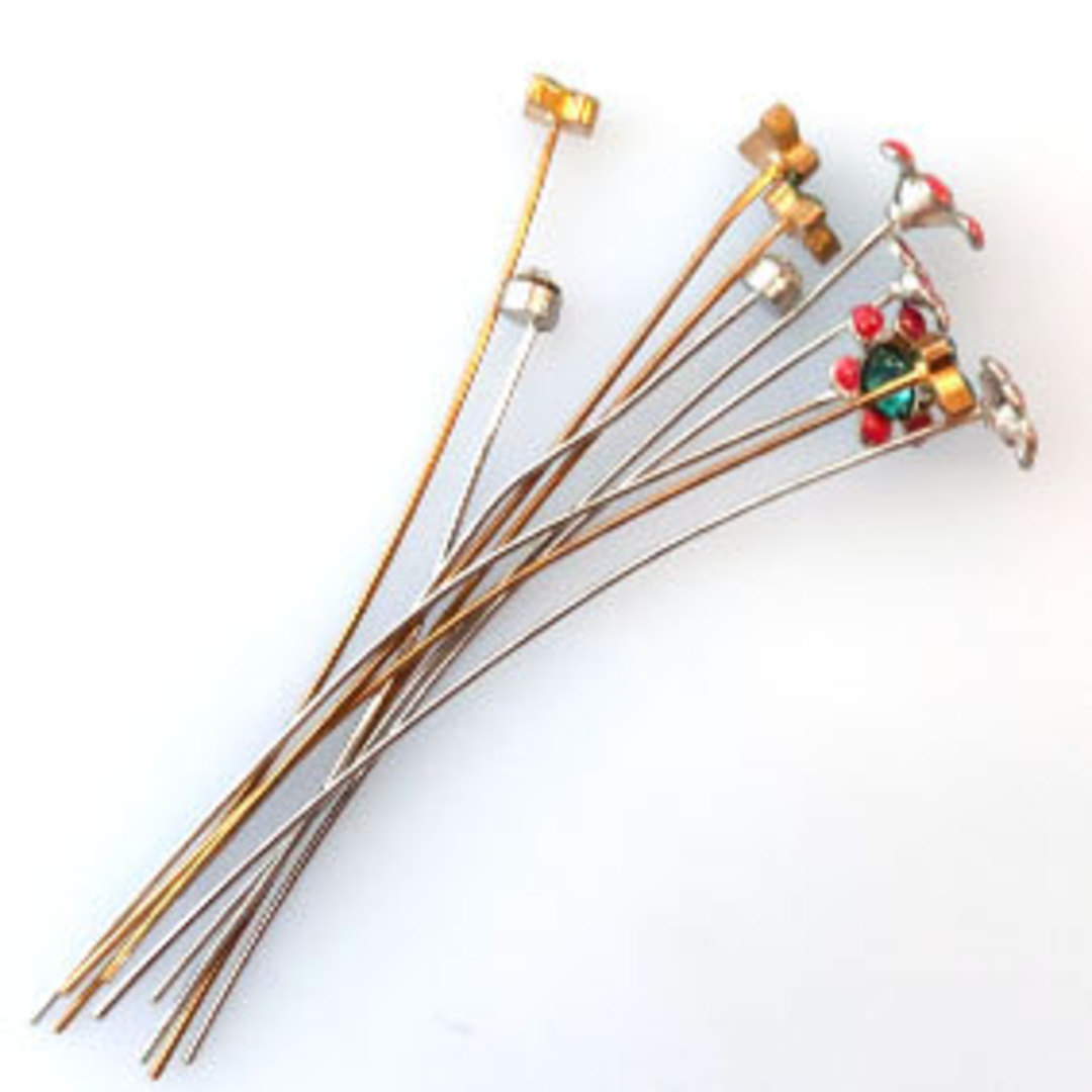 Headpin MIX (20g) - enamelled and diamante, 10 pack (2 each) image 1