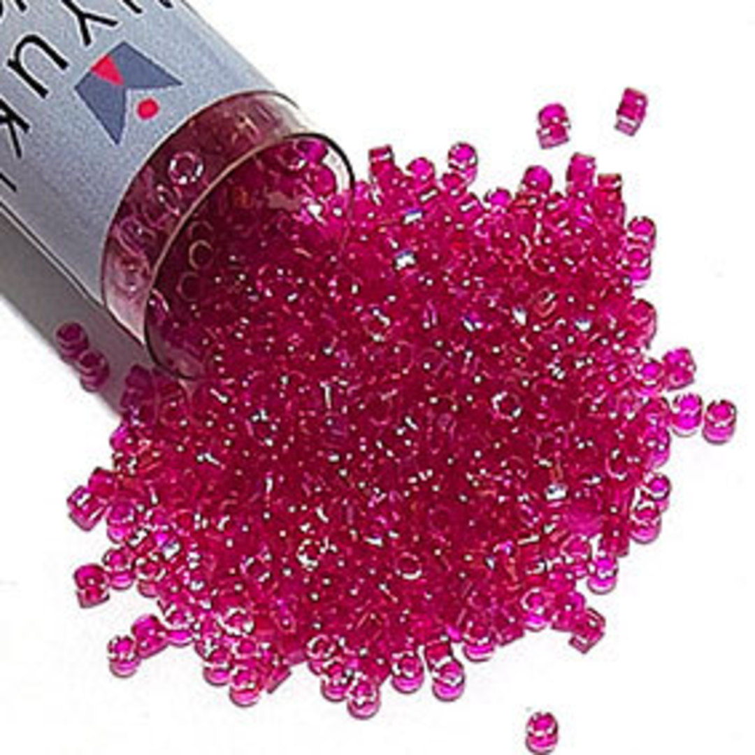 11/0 Miyuki Delica, colour 1743 - Hot Pink Lined Crystal AB (7.2 grams) image 0