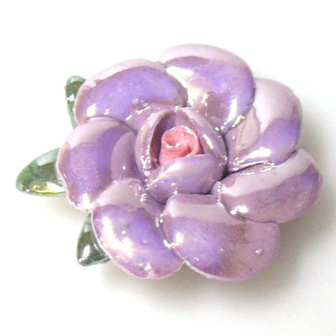 Handmade porcelain rose, 35mm: Lilac image 0