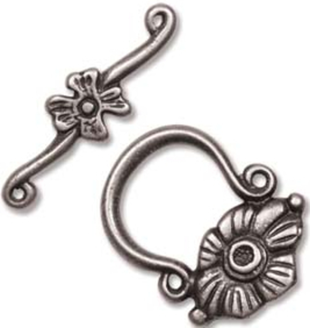 Toggle 21: Deco flower - antique silver image 0