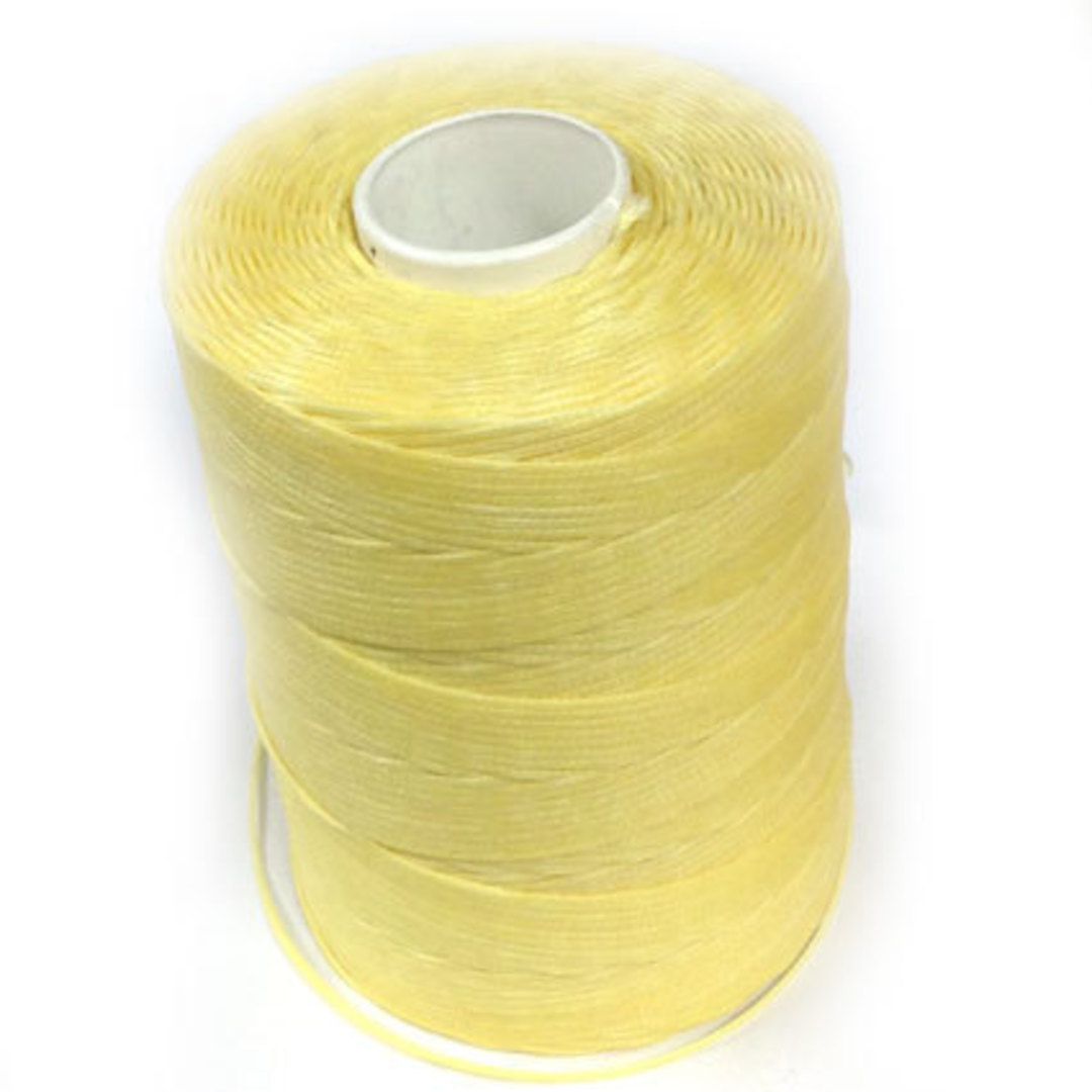 1mm Braided Waxed Cord, Light Lemon Yellow image 0