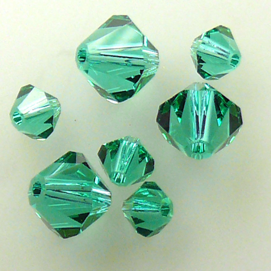 6mm Swarovski Crystal Bicone, Emerald, light image 0