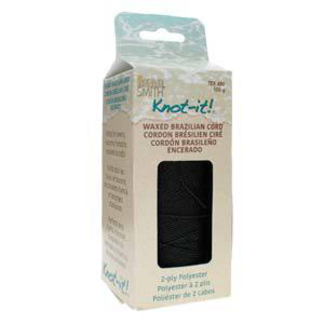 0.8mm Knot-It Brazilian Waxed Polyester Cord: Black image 2