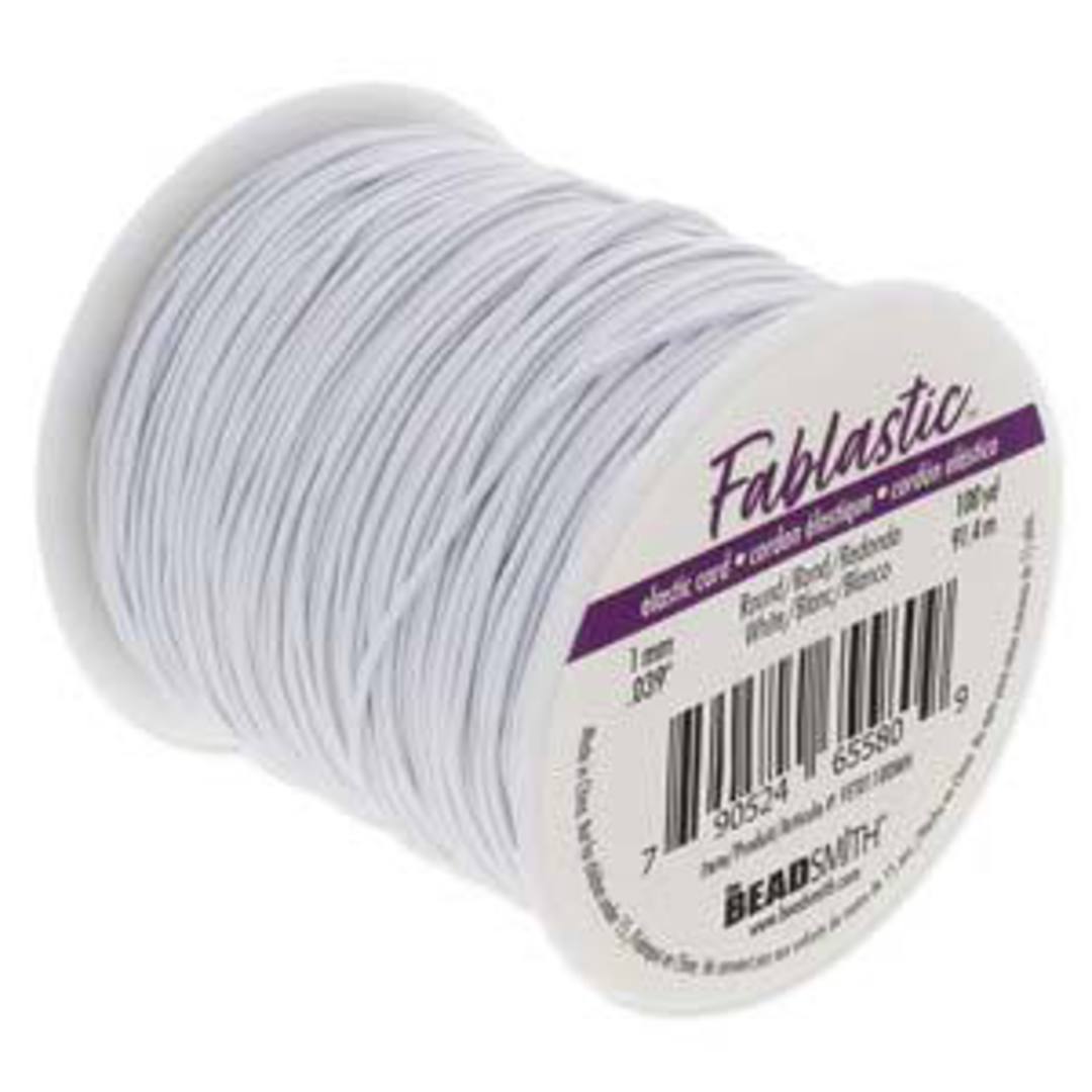 Fablastic round stretch cord: 1mm, white image 1