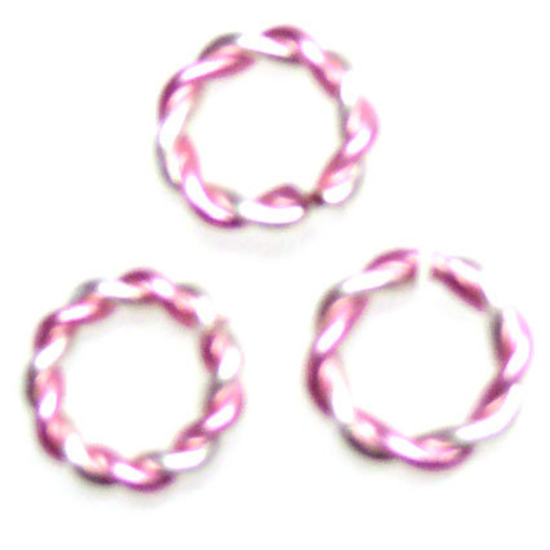 Twisted Jumpring, silver/light pink image 0